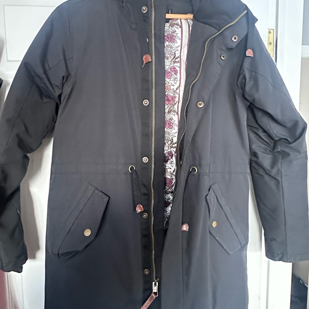 Burton Women’s Black Winter Parka with Floral Lining